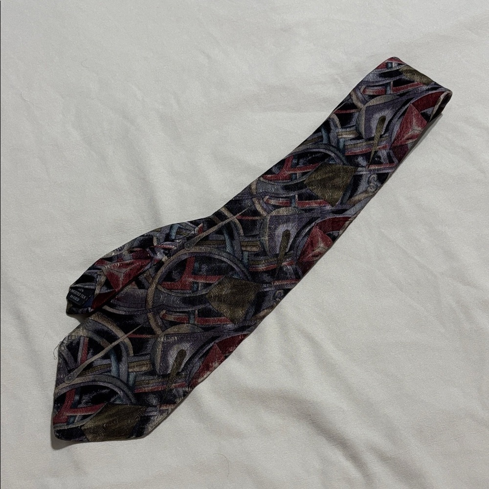 J. Garcia Artistic Red and Gray Tie - Picture 3 of 5